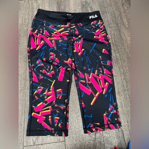 Fila Black and Pink Athletic Leggings
